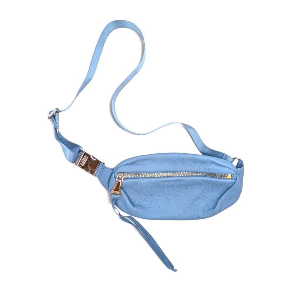 AIMEE KESTERBERG Belt Bag Blue Pebble Grain Leather "Milan"